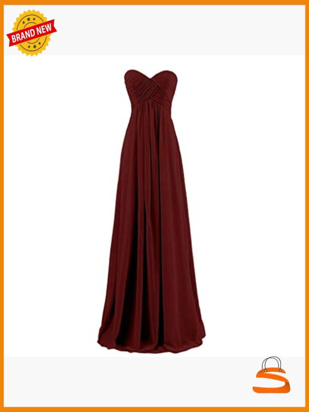 Sweetheart Pleat Lace Up A-Line Long Formal Prom Bridesmaid Dress - Picture 6 of 7